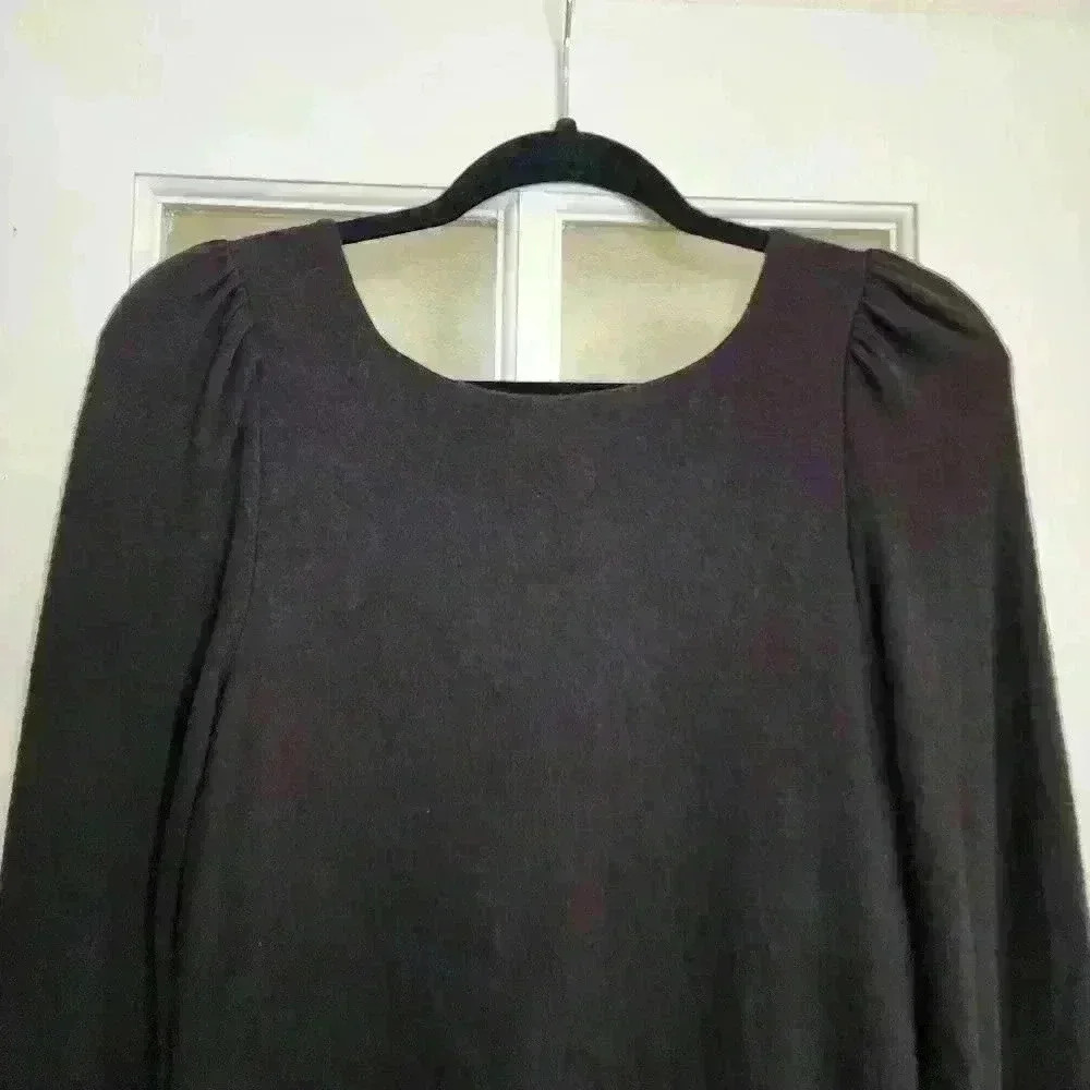 NWT Z Supply Black Knee Length Long Sleeve Knit Winter Sweater Dress Medium - Picture 6 of 12
